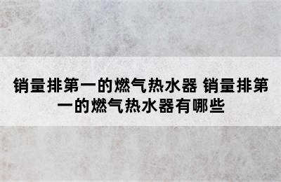 销量排第一的燃气热水器 销量排第一的燃气热水器有哪些